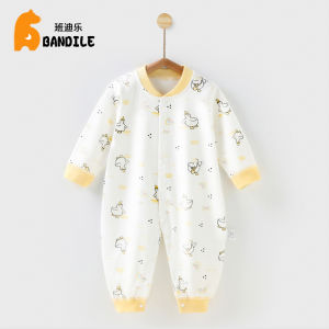 ชุดบอดี้สูทเด็กทารกผ้าฝ้ายไร้เชื้อชุดชั้นในแบบสำหรับฤดูใบไม้ผลิและฤดูใบไม้ร่วงเสื้อผ้าเด็กชุดคลานสำหรับเด็กแรกเกิดไร้โครงรอมเปอร์สูทแขนยาวกันหนาว