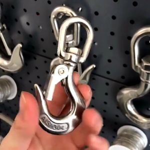 150KG/350KG 304 Stainless Steel Swivel Lifting Clevis Chain Snap Hook with Opening Latch Heavy Duty