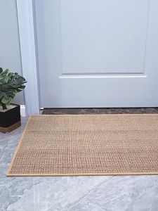 Natural Linen Nim Carpet Non-slip Easy To Clean Machine Washable Footbed Bedroom Entrance Hallway Versatile Rug For All Styles