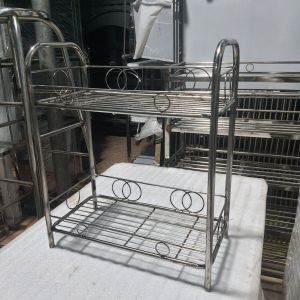 Kệ inox 2 tầng vỉ  và 3 tầng vỉ để gia vị trong bếp  kích thước 20cm x 40cm cao  phủ bì 48cm và 68cm   inox  không rỉ 201 .