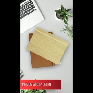 Notebook Wooden PU Buku Agenda Diary A5 Eklusive