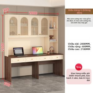 HANYUAN | Bàn Học Đa Năng Kệ Sách Kết Hợp 2 Người