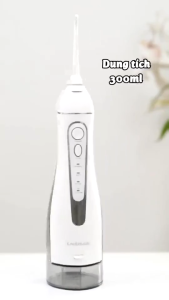 Máy Tăm Nước LocknLock Jumbo Oral Irrigator ENR166GRY 300ml 4 Chế Độ 3 Đầu Tăm Pin Dùng Đến 20 Ngày Chính Hãng