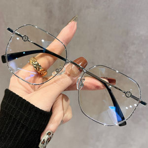 Thời Trang Nữ Kính Hợp Thời Trang Chống Ánh Sáng Xanh Cận Thị Khung Đa Giác Hình Chữ Nhật Hợp Kim Vintage Phong Cách 90 Kính Chặn Ánh Sáng Xanh