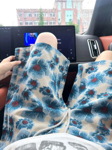 Quần Short Đi Biển Mỏng Mùa Hè Cho Nam Họa Tiết Hoa Xanh Quần Dài Năm Điểm Quần Dài Thường Ngày Phong Cách Mỹ