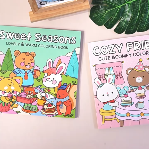 Coloring Book for Adults and Teens - Cute & Cozy Daily Relaxation Activity Stress-Relief Perfect Holiday Gift