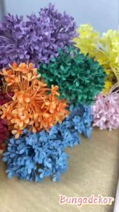 Bunga Ashoka Cabang 3 Bunga Hydrangea Artficial Tanaman Silk Flower Hiasan Hotel Bucket Ruang Tamu Cafe Home Decor Pernikahan Pelaminan Murah Import Artifisial Premium Berkualitas Asoka Artificial