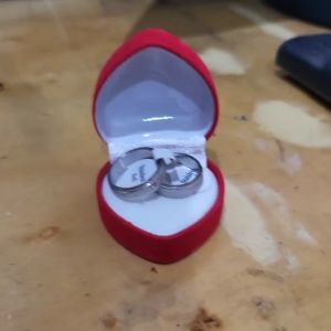 Cincin Titanium/stainless steel couple harga/1biji dan cauple cincin dewasa elegan kerlip mata satu perhiasan lapis emas silver CN 024