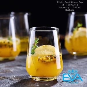 Ly Thuỷ Tinh Uống Nước Chịu Nhiệt Dáng Oval Lỡ 390Ml Hight Oval Glass Cup ES7018-1