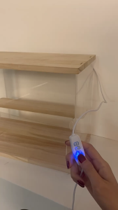⭐3-5 Lantai&LED⭐Display Rak Kayu Akrilik Display Box Tangga bisa dilepas  Kotak Penyimpanan Kotak Buta Lemari Pajangan Mainan Gambar Lampu Tampilan LED Dan Antaramuka USB Dapat Ditumpuk Popmart zyp