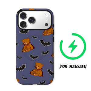 Vampire Bear & Bat Phone Case for iPhone 18 17 16 15 14 13 12 11 Air Pro Max Plus Double-layer Cover