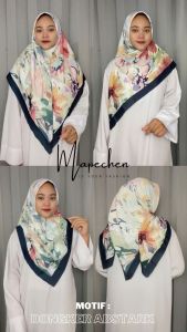 Edisi Putih - Hijab VOAL MOTIF Jilbab Segiempat Broken White LaserCut