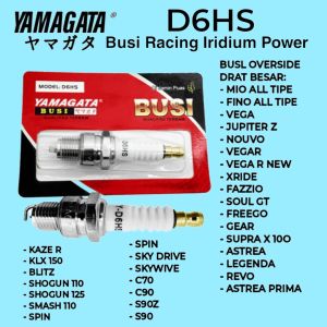 Busi Racing Iridium YAMAGATA OVERSIZE D6HS Mio fino Jupiter Vega Fazzio Shogun smash KLX Kaze Supra