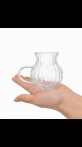 1/2 Chiếc Cốc Cà Phê Thủy Tinh Có Gân Có Tay Cầm Trong Suốt Sọc Dọc Trà Thân Thiện Với Môi Trường Cốc Latte Cho Văn Phòng Tại Nhà Nhà Bếp Cafe Thanh Drinkware
