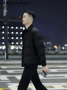 MK Chinese Style Collar down Jacket Mens Winter 2024 New High End Trendy Loose Casual Mens Coat Fashionable Youth Outerwear