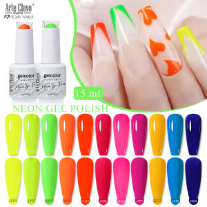 Arte Clavo Fluorescent Color Gel Nail Polish 15ml Neon Gel Semi Permanent Varnishes Nail Art Manicure Soak Off LED UV Gel Polish