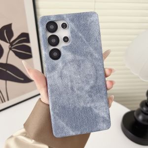 Luxury Matte Leather Fabric Magnetic Wireless Charging Case for Samsung S25 S24 S23 Ultra Soft Shockproof Jeans Retro Thin Cover