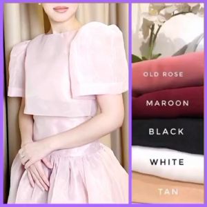 ABBYModern Filipianiana Graduation Wedding Anniversary Birthday Puff Sleeves top and Skirt Set Terno Coordinates    - xs to large - classy and elegant - timeless top - casual or party top - classic top - super kapal ng tela - hindi kayo magsisi - our aim