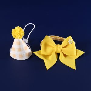Pet Party Decoration Set Cat Dog Birthday Hats Dog Collar Cute Headband Adjustable Bow Tie Pet Birthday Decoration Supplies