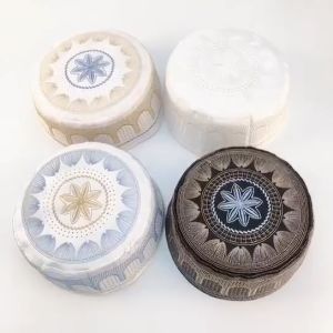 QIAO Fashion Islam Cotton Embroidery Prayer Hat Musliman Turban Muslim Hat India Caps