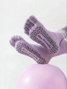 PRIMEET | Anti-slip Professional Yoga Socks for Women Autumn Toe-separated Long Socks
