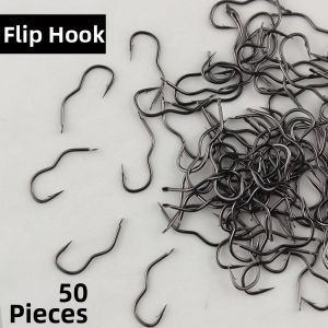 Automatic Reversible Fishing Hooks Carbon Steel Curved Handle Barb Anti-Slip