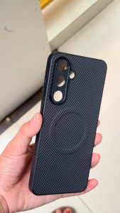 Case UNTUK SAMSUNG S25 FE Soft Case Carbon Fiber Pattern Magnetic Wireless Charger Silikon Hp