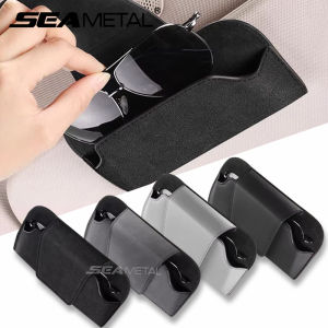 Seametal tấm che nắng xe bằng da kẹp kính râm phổ Magnetic xe túi xếp đồ gắn cho tấm chắn nắng xe hơi mặt trời holdercar túi đựng kính mát