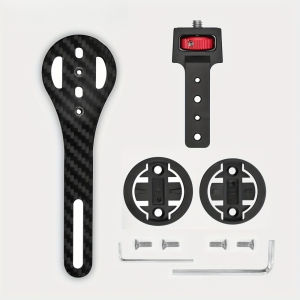 T800 Carbon Fiber Integrated Handlebar Mount for Bicycle Computers Compatible with 1/4 Interface Panoramic Action Cameras