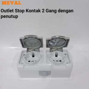 Stop Kontak Tutup 2 Lubang Meval SV1-S43 - Soket 2 Gang Schuko