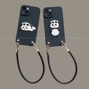 New Cute Black Panda with Sunglasses Phone Case Fun Cartoon Style Protective Cover for iPhone 16 pro Max Apple 15 pro 14 13 12 Handheld