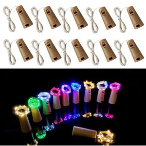 10PCS LED String Lights Copper Silver Wire Fairy Garland Light for Glass Craft Wedding Bottle Stopper Christmas Decoration 3m
