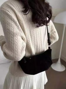 Retro Matte Womens Shoulder Bag Casual Crossbody Bag Fashionable Korean Style Dumpling Shape PU Leather Handbag for Youth