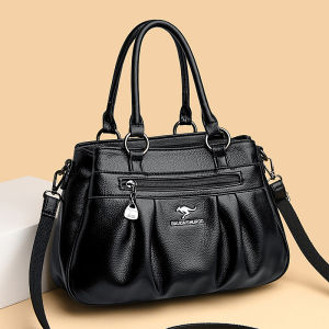 Leather Handbag Womens New 2025 Single Shoulder Bag Large Capacity Soft Leather Crossbody Bag for Middle-Aged Mothers Casual Style
