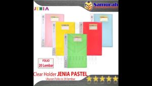Map Clear Holder Folio 20 Pocket Warna Pastel / Album Kertas isi 20 Lembar / Katalog Ijazah - Akte -Surat ( New Colour )