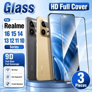 3 Pcs Clear Tempered Glass Films For Realme 16 14 13 12 11 10 Pro+ 15 14 13 12 11 Pro 14 Pro Lite Series Screen Protectivel Film