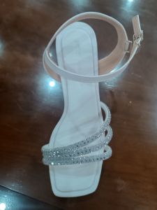 Dép sandal cao gót nữ quai dây xoàng hậu C sườn bọc 2 lớp gót mica trong 7cm