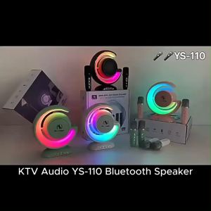 T&G YS-110 KTV Audio Bluetooth Wireless with Dual Microphone Karaoke Speaker Moon Light Dazzling RGB Effect 3D Stereo Bass