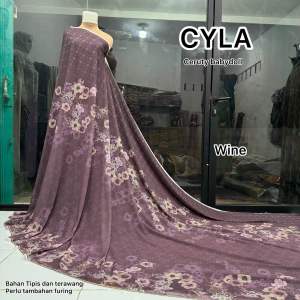 Kain ceruty motif moderen cyla dan motif pinggir | motif kembang | kain Ceruti motif | kain meteran untuk gamis