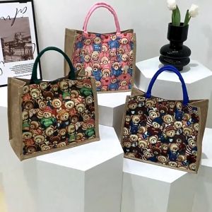 Moys Gamie Large Capacity Canvas Tote Bag Fashionable Bear Tote Bag