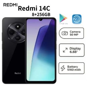 Redmi | 2026 New Redmi 14C Global Version Factory Unlocked Dual SIM Android Smartphone 8GB RAM 256GB 6.88 Inch Smooth 120Hz HD Display