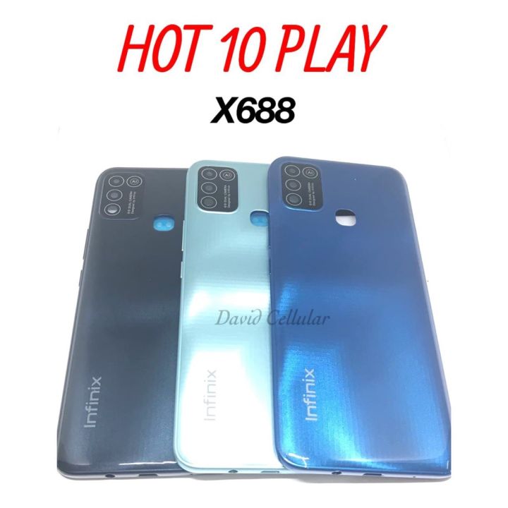 BackDoor Casing Infinix HOT 10 PLAY X688 X688B X688C - Cassing Kesing Body Belakang Back Door Cover Tutup Baterai HP Infinix HOT 10 PLAY ORI