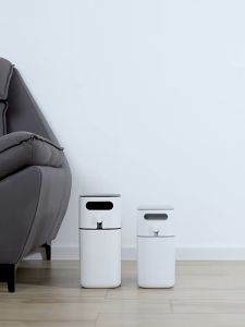 SyokSyok ECOCO Innovative Narrow Waste Container with Flip Cover for Household Restroom Washroom Pantry Lounge Rectangle