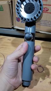 Vòi Sen Tăng Áp [ Mẫu Mới 2023 ] Tay Sen 3 Chế Độ Nước Màu Xám Tích Hợp Bàn Chải Silicon Masaage Thông Minh tay sen tăng áp thiết kế tia nước masaage cảm giác thoải mái nhẹ nhàng- Cửa Hàng Nam