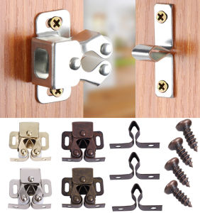 Metal Double Roller Catch Door Latch for Furniture Cabinet Cupboard Wardrobe Closet Door Rollers - Lazada