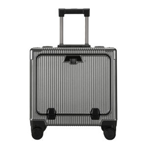 MANLVSHI | Front Opening Lightweight Secure 18 inch Aluminum Frame Travel Suitcase