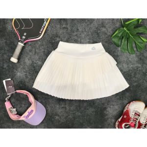 Chân váy xếp ly nhỏ thể thao nữ tập pickleball tennis cầu lông chất si gió có lót đùi bảo hộ BINSPORTS Q234