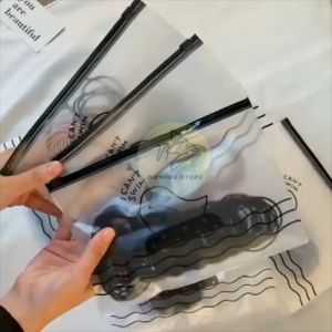 COD Ikat Karet Rambut H144 100pcs+pouch Warna Polos Gaya Korea / Ikat Rambut Elastis MX1033