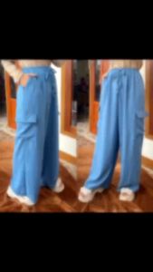 Celana Wanita Polos Cargo Bahan Crinkle Airflow Premium Jumbo