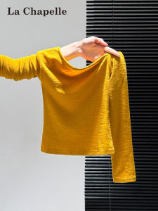 La Chapelle | Yellow Off-shoulder Long-sleeve T-shirt Slim Fit